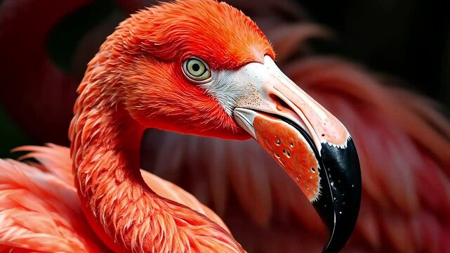 Close up of beautiful flamingo head