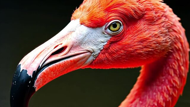 Close up of beautiful flamingo head