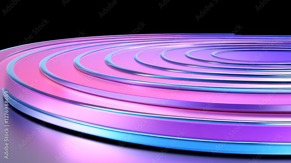 Poster abstract geometric structure with concentric rings. product display background