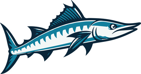 A simple Barracuda vector style with white background 