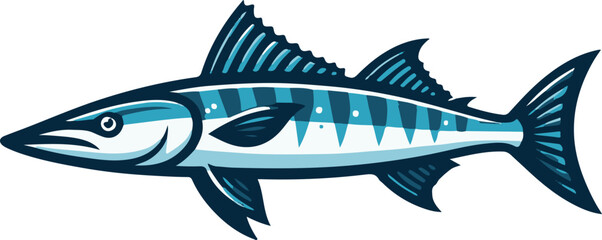 A simple Barracuda vector style with white background 