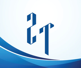 ZT letter logo design template elements. Modern abstract digital alphabet letter logo. Vector illustration. New Modern logo.