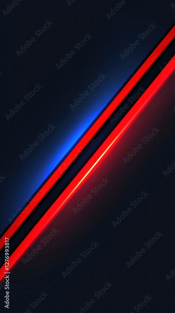 Aufkleber abstract red and blue illuminated lines on a dark surface. possible background or presentation