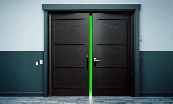 Luxury door to the green screen