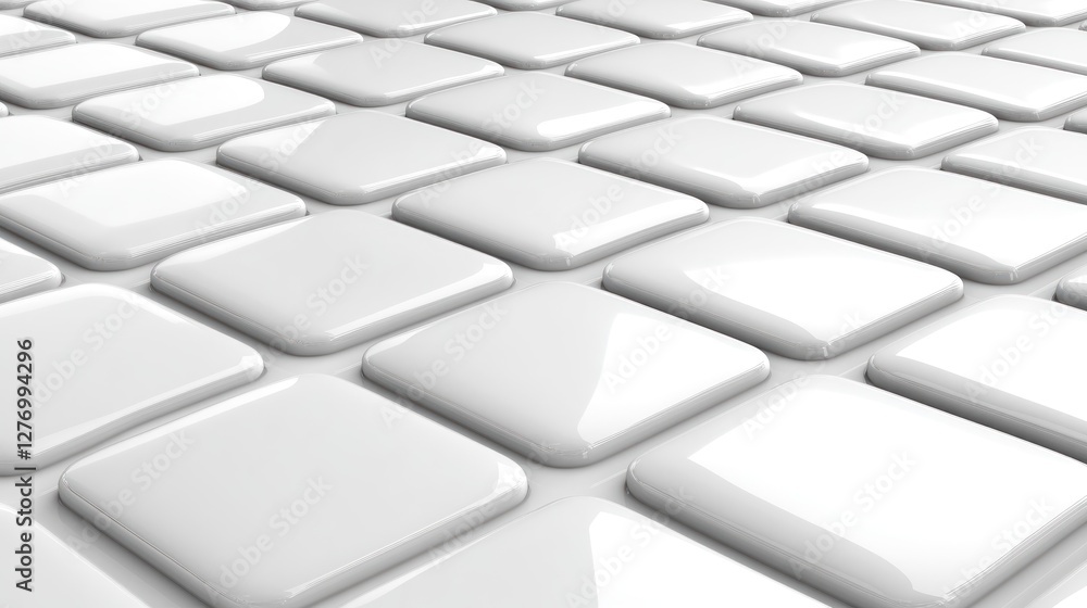 Poster abstract rounded white tiles create a geometric pattern for background design, presentation or use