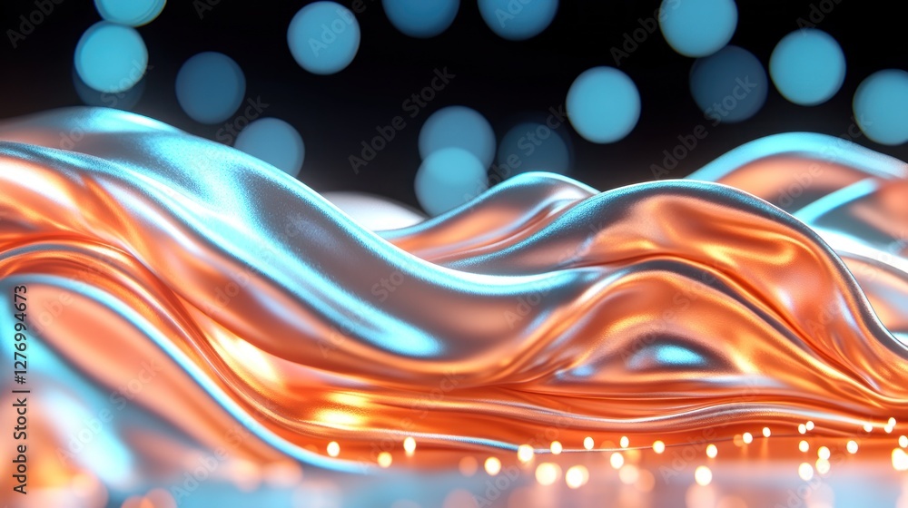 Poster abstract shiny waves and lights, background for decorative design element, presentation template