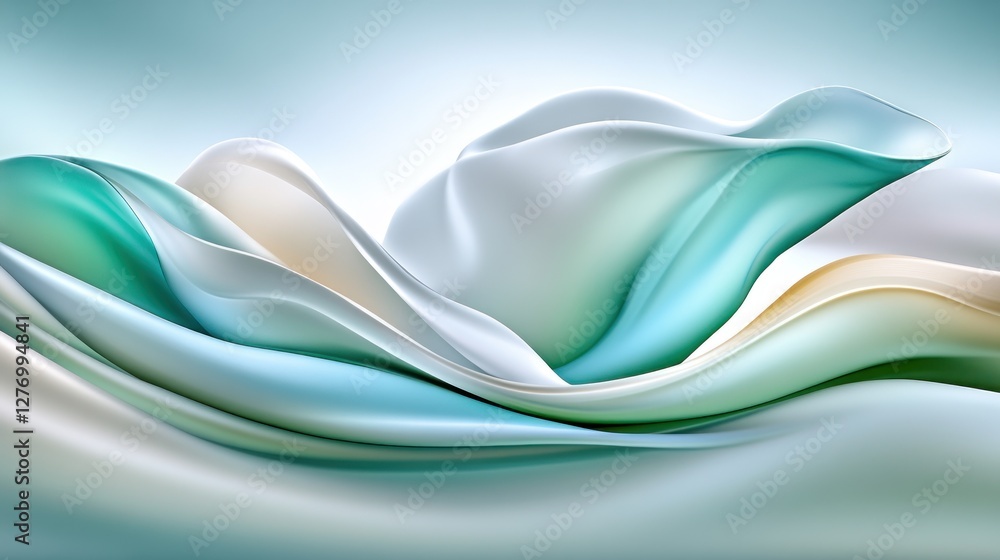 Poster abstract smooth flowing fabric of cloth for design. elegant background and textures