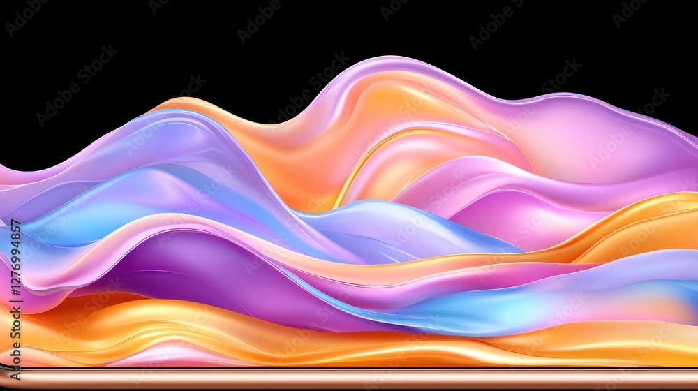 Poster abstract smooth colorful waves art for web, presentation. flowing background