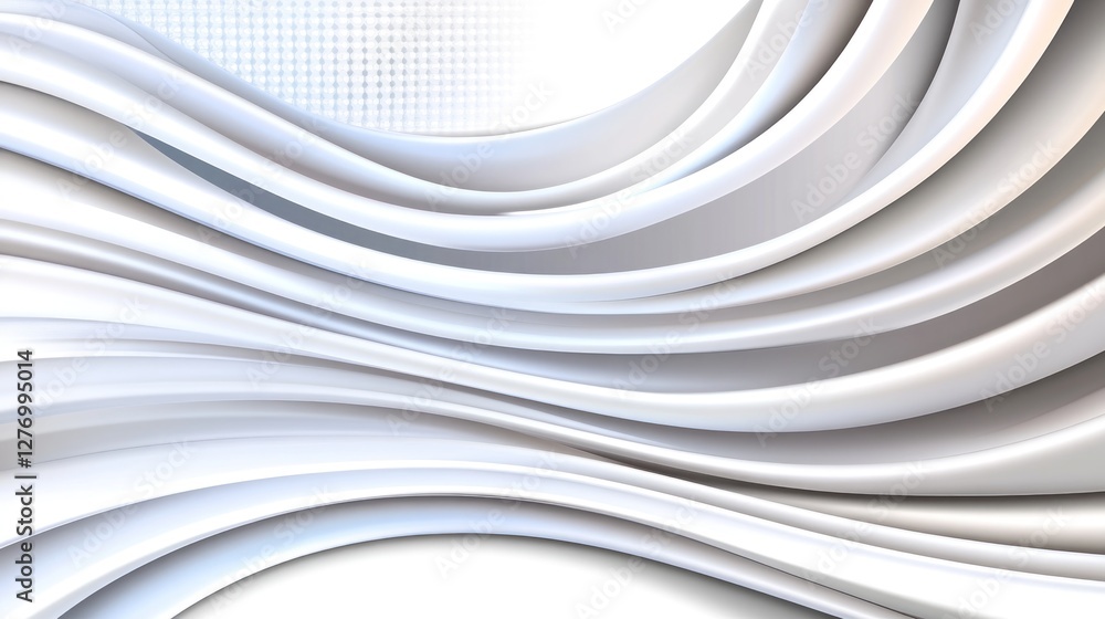 Poster abstract smooth white waves curve background texture for design template, website banner, print, dec