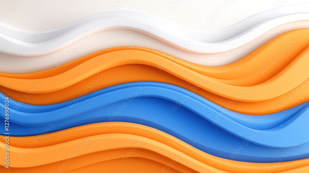 Poster abstract smooth waves of layered fluid shapes and lines, art design and texture