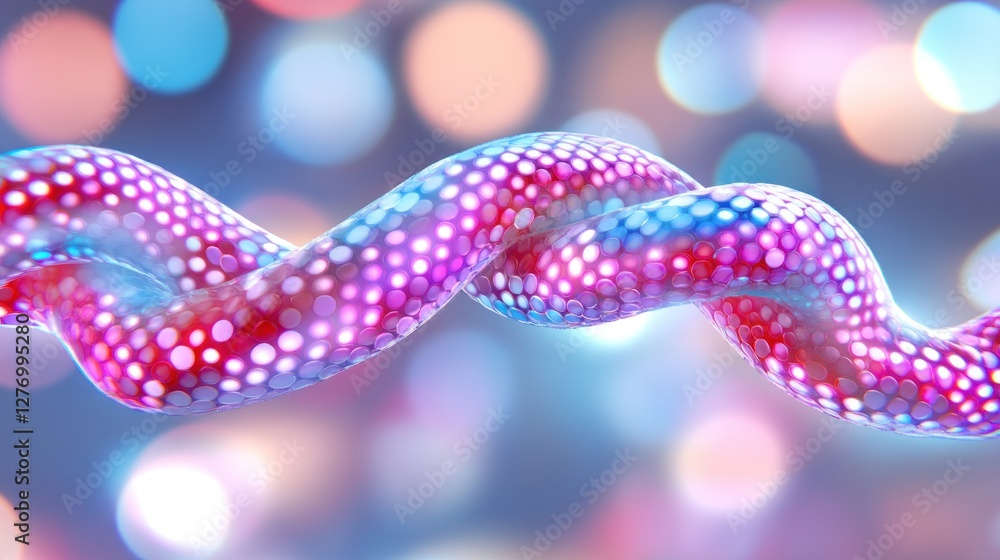 Poster abstract spiral shape with bokeh background use for science, technology, or art