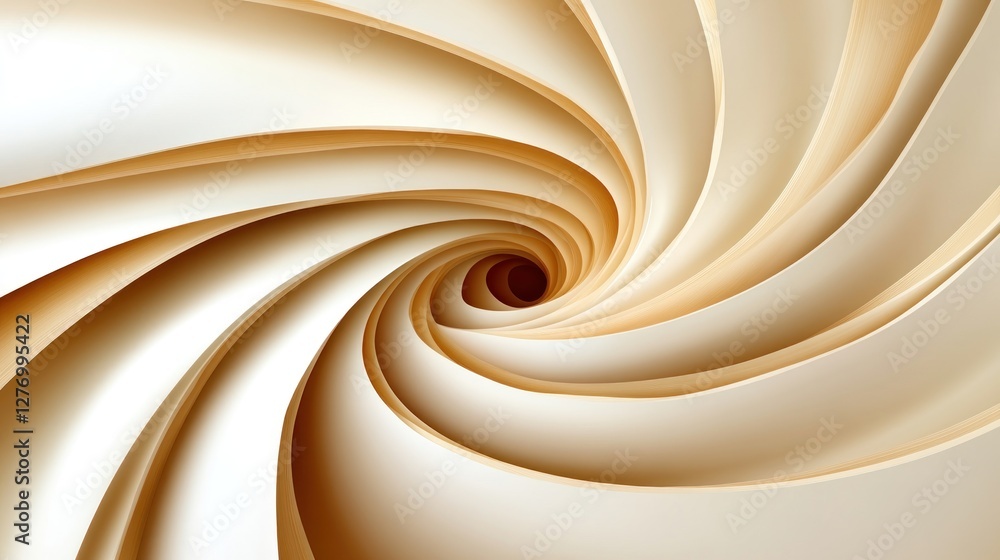 Aufkleber abstract spiral with tan and beige layers swirling inwards for use as desktop background