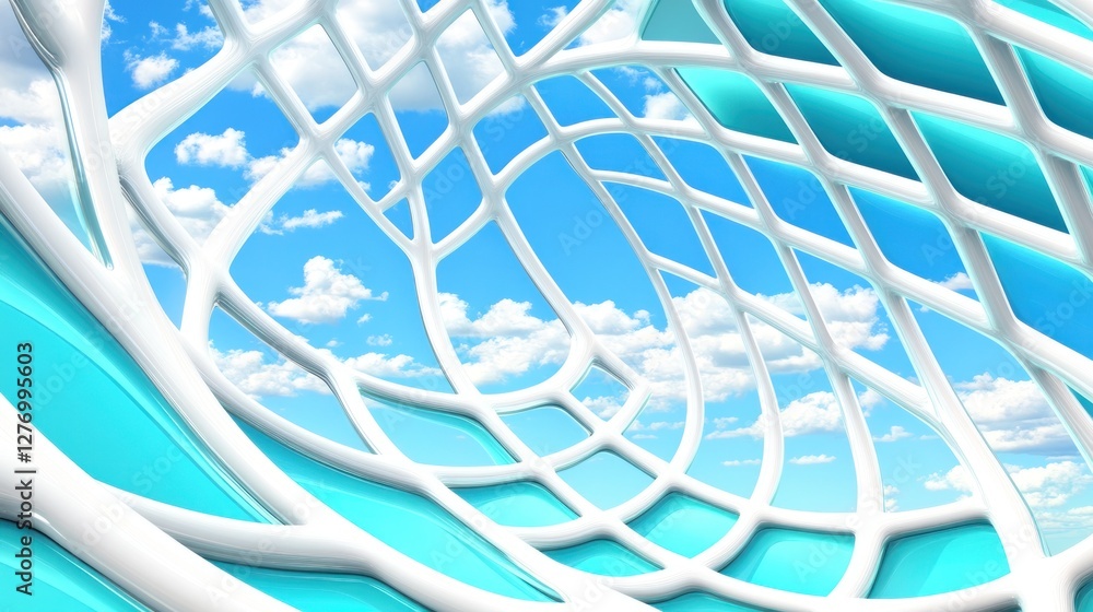 Poster abstract structure with open sky for presentation background or concept, future design