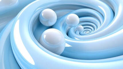 Abstract swirly art design, creating movement of shiny spheres. Good for modern tech ads