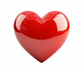 red heart on white background
