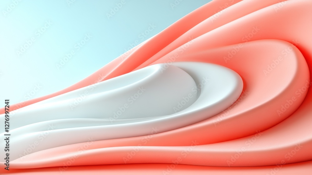 Aufkleber abstract wave patterns background in peach and white; ideal for web design, banners or presentations