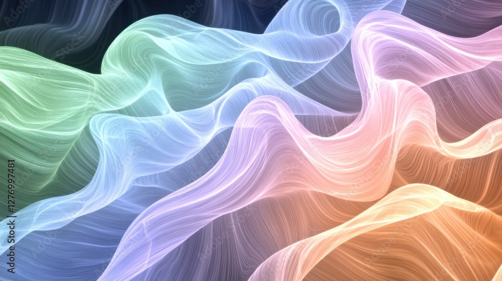 Aufkleber abstract waves flowing with smooth color gradients; backgrounds, presentations, web design