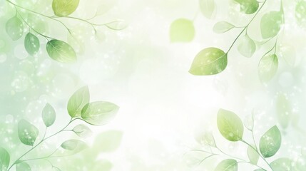 Obraz premium Green theme Spring background with leaves.