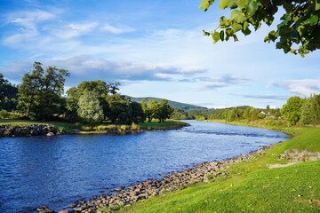 The river Spey in Charlestown of Aberlour in Scotland	