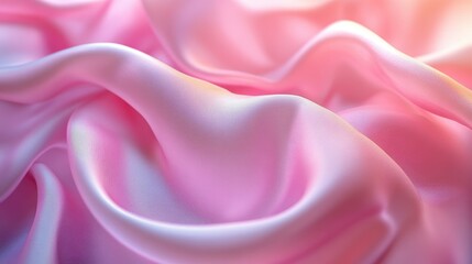 Obraz premium Soft pink silk fabric with elegant waves and smooth texture in gentle light