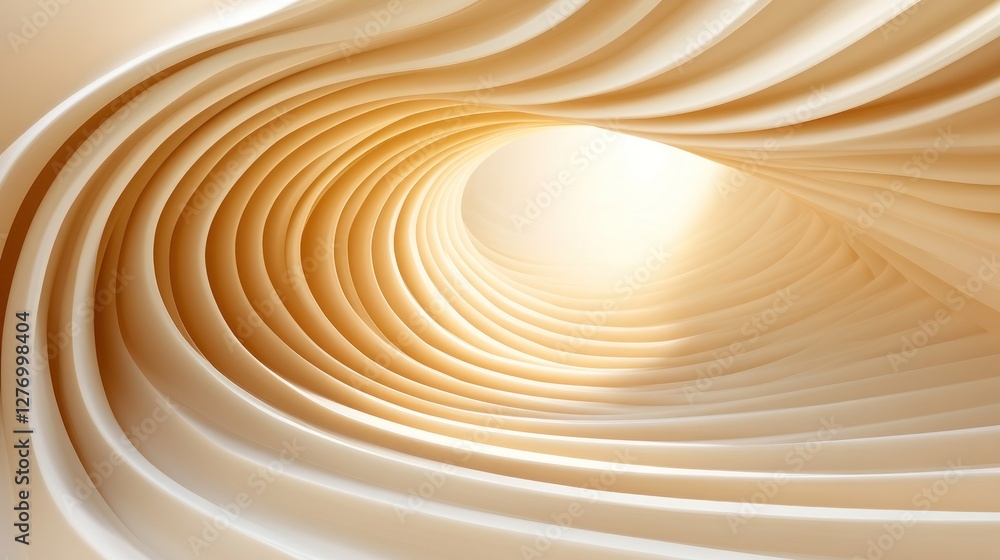 Poster abstract wavy surface background. interior tunnel with smooth curve. can be used in design
