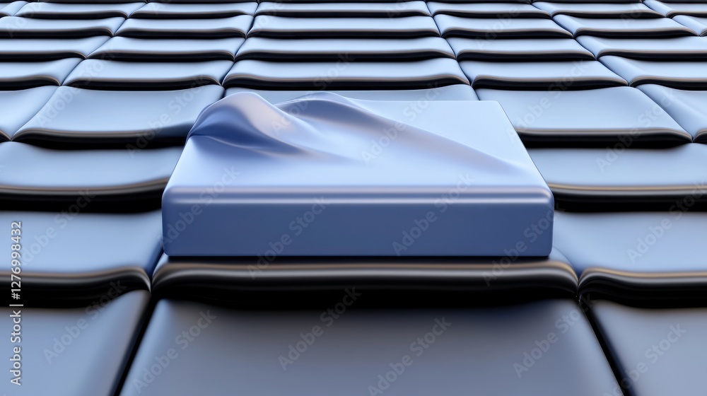 Poster abstract wavy square on tiled surface. minimal background. conceptual, use as a web icon