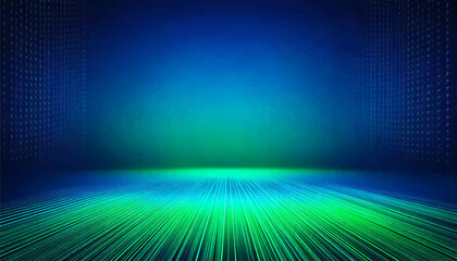 Naklejka premium abstract blue background with lines, Blue green gradient studio room
