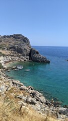 sea, coast, beach, water, landscape, summer, sky, nature, bay, travel, rock, view, vacation, tourism, coastline, rocks, holiday, blue