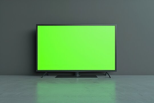 Green screen LED TV in empty new room