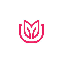 tulip logo design with geometry