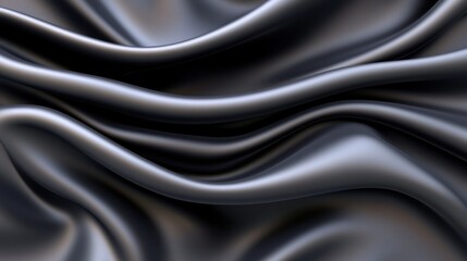 Fototapeta premium Black silk fabric background with luxurious draped texture for fashion or decor use