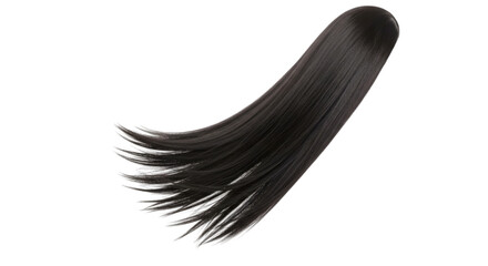 Black straight Flying hair wig png, hair wig isolated on transparent background