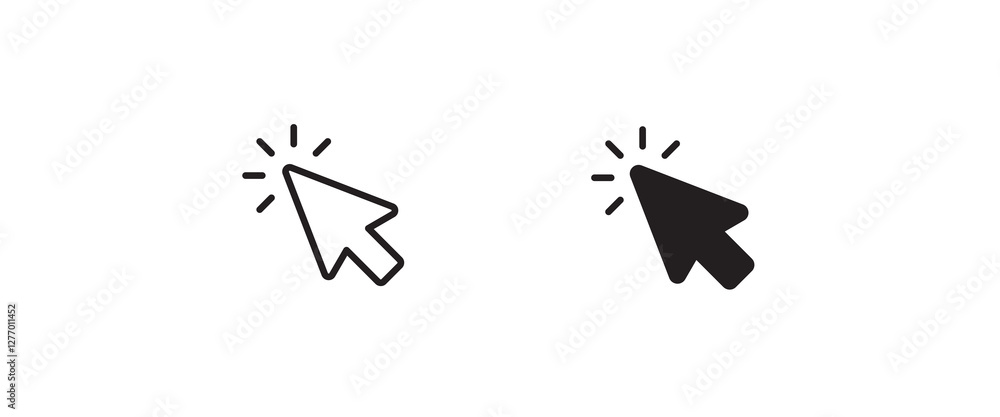 Poster pointer icon. click, cursor sign, computer pointer, mouse arrow icons button, vector, sign, symbol, 