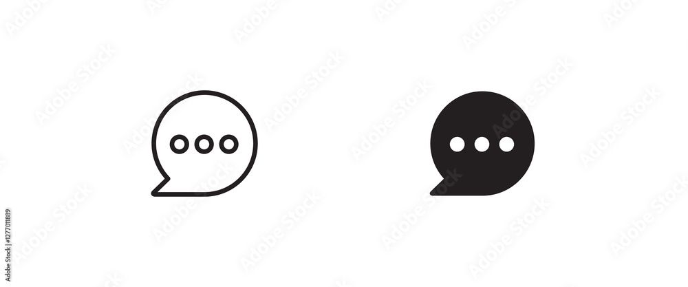 Fototapete messages icon set Speech bubbles, Editable strok and flat style speaking Chatting Chat, speak, talk line icons set, editable stroke isolated on white, linear vector outline illustration, symbol