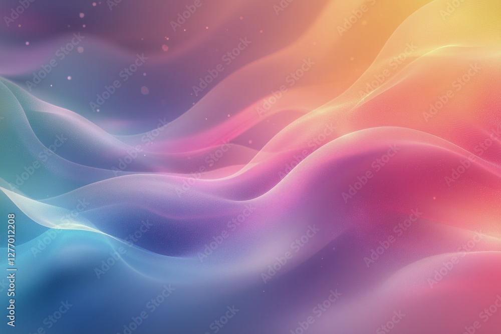 Aufkleber colorful abstract waves blend together in soft gradients for a mesmerizing visual effect