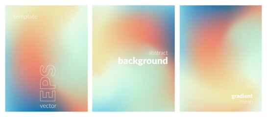 Abstract liquid background layout. Soft color blend. Blurred fluid effect. Gradient mesh. Mockup modern design template for posters, ad banners, brochures, flyers, covers, websites. EPS vector image