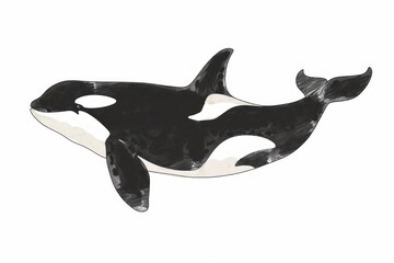 Obraz premium Elegant orca whale illustration