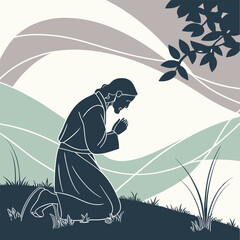 Jesus Christ praying in the garden