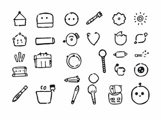 Fototapeta premium Quirky Hand-Drawn Icons and Symbols