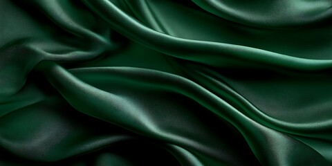 Obraz premium Deep Green Silk Fabric Texture