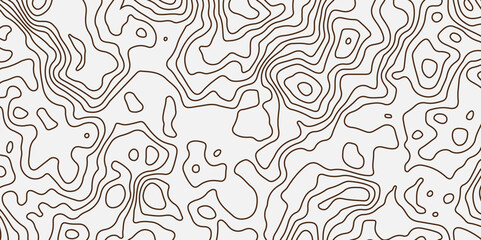 Abstract topographic contour line map, geographic mountain line map, topographic lines wavey backdrop topology contour background.