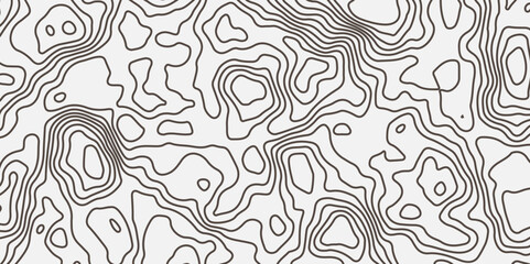 Abstract topographic contour line map, geographic mountain line map, topographic lines wavey backdrop topology contour background.