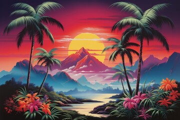 Obraz premium Nature art landscape mountain.