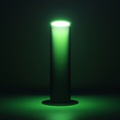 Green Column Spotlight: Abstract Minimalist Design with Dark Background for Theatrical Effect and Emphasis