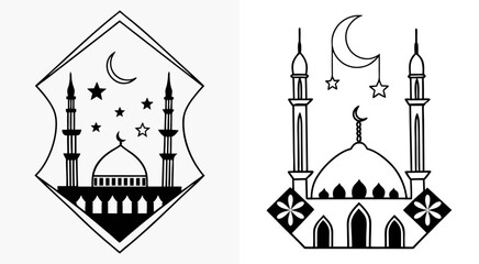 vector illustration of an ancient mosque