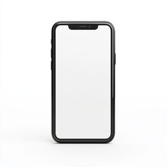 Sleek Smartphone with White Screen Display for Mockup and Presentation Purposes on Plain Background, Isolated