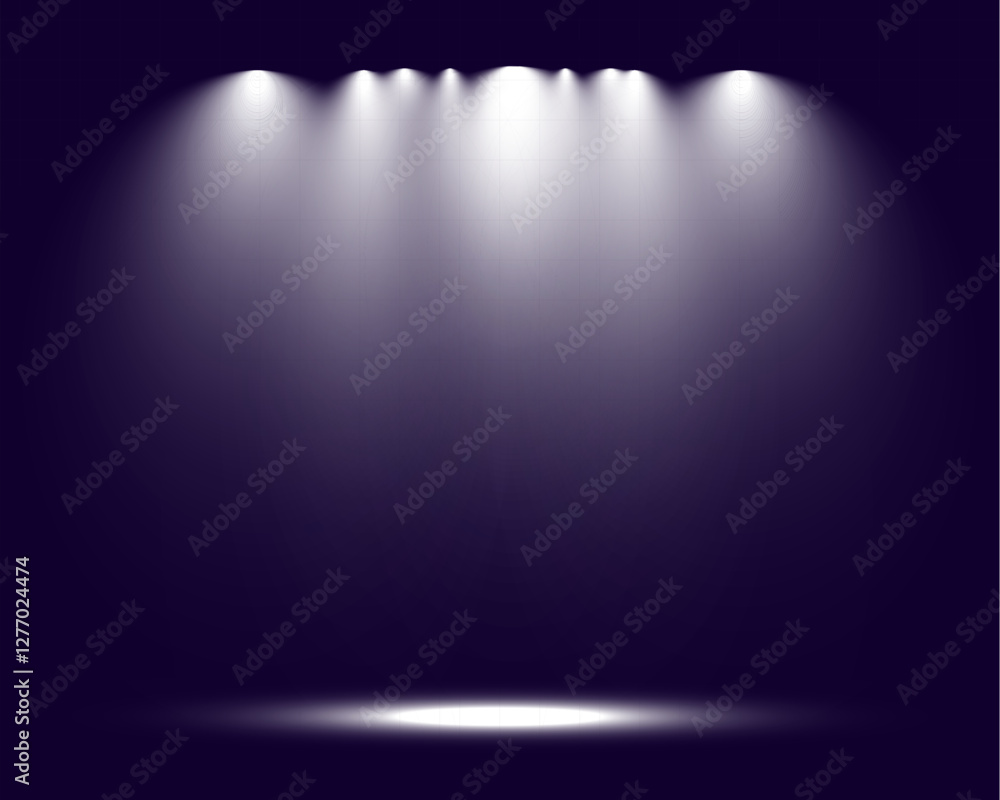 Aufkleber empty spotlight stage with dark gradient background and bright beams of light illuminating the cente