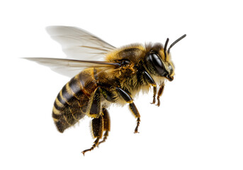 Bee isolated on transparent background, bee png, Bee closeup without background