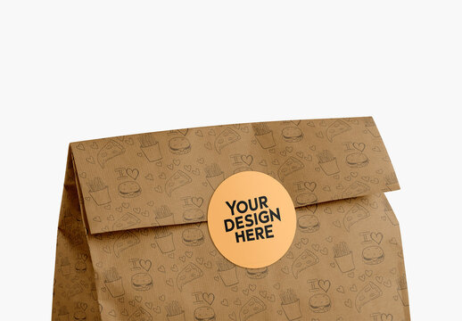 Close-Up Paper Bag with Vintage Logo Sticker