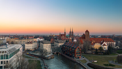 Fototapeta premium panorama of the city of Wroclaw, Lower Silesia Poland.